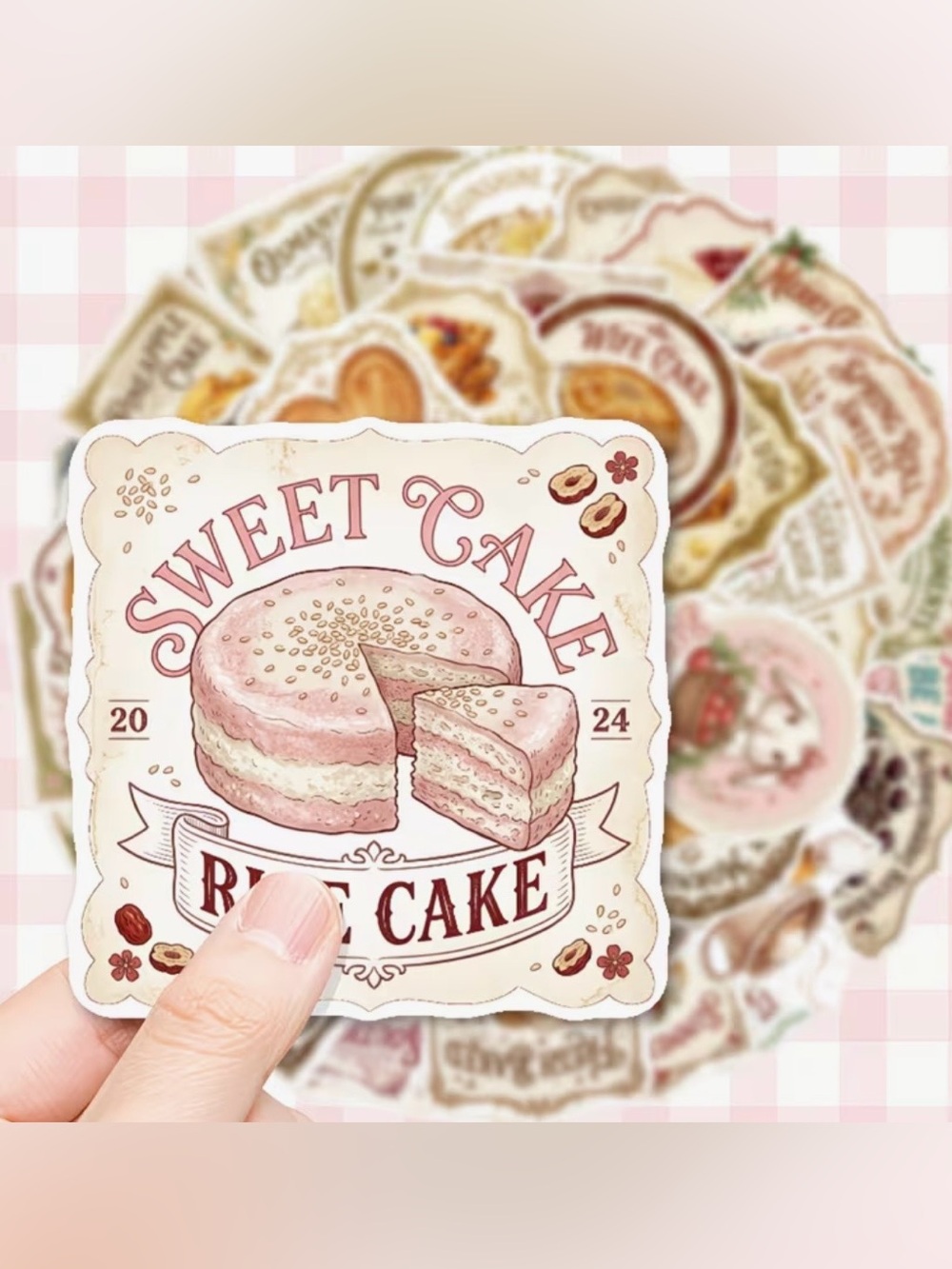 50 Vintage Desserts Stickers Cakes Fruits Muffins Tarts Donut Cookies Waffle